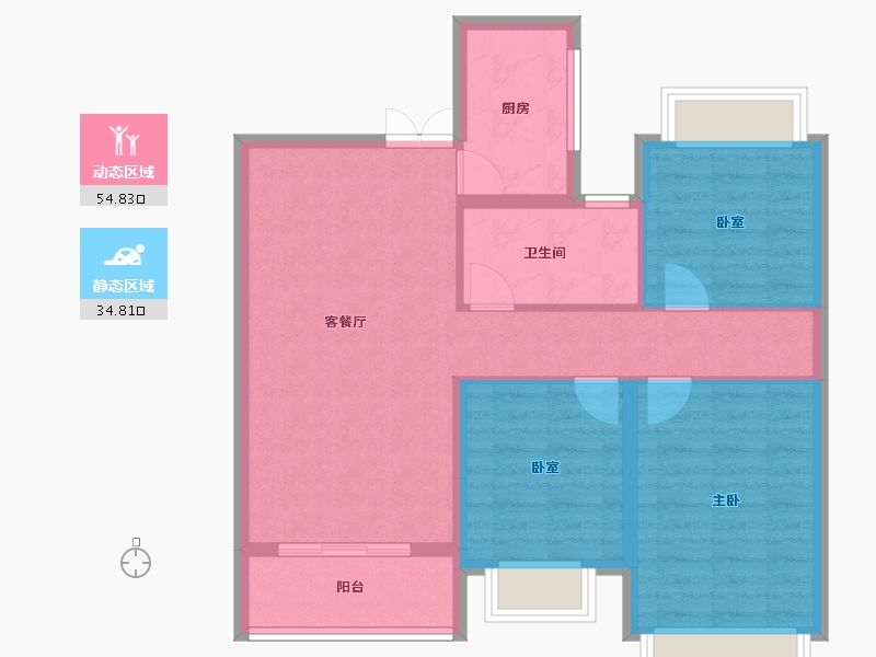 安徽省-池州市-太平鸟西湖家园-80.53-户型库-动静分区