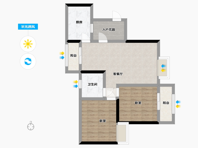 四川省-成都市-置信逸都D区-68.10-户型库-采光通风