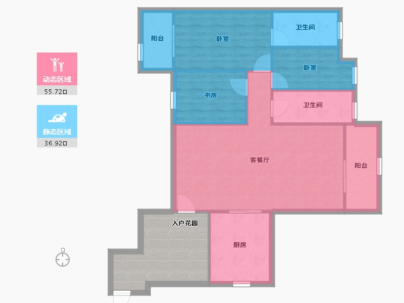 广东省-佛山市-恒大山水龙盘-96.09-户型库-动静分区