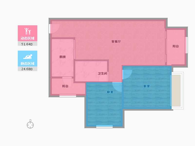 广东省-佛山市-中海金沙湾-69.58-户型库-动静分区