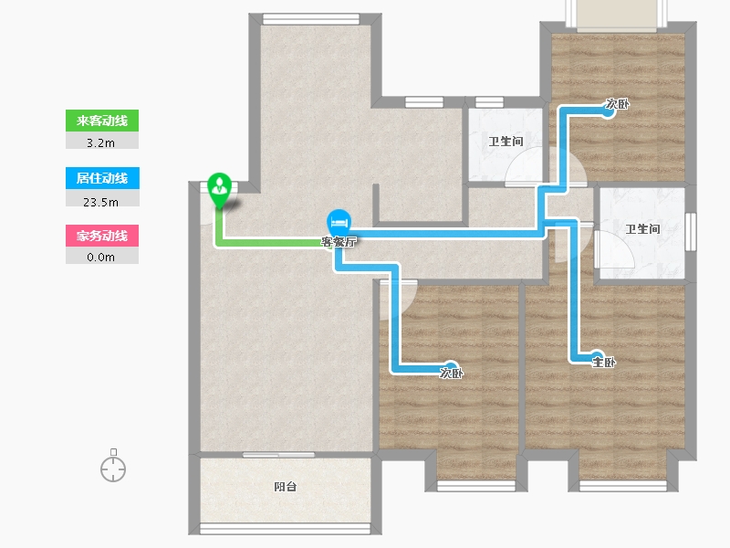 浙江省-嘉兴市-秋江花苑-95.00-户型库-动静线