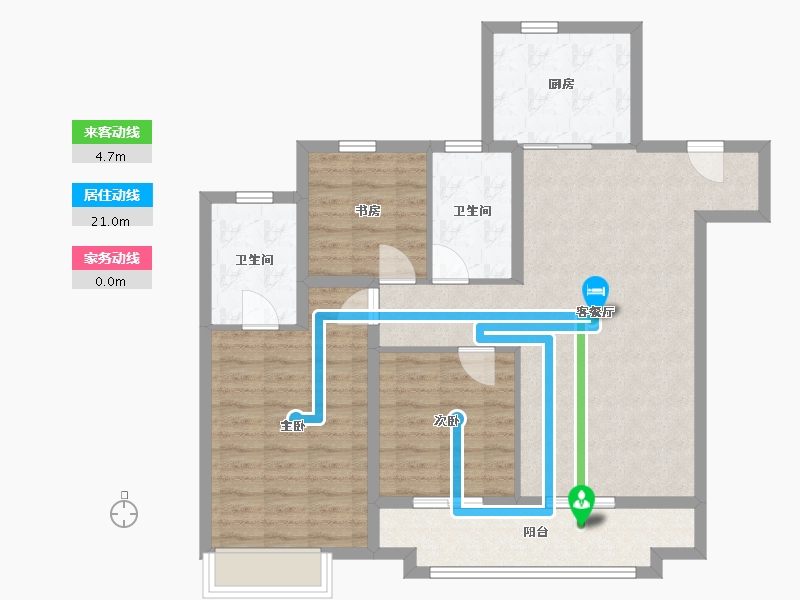 山东省-济南市-蔚蓝之城-94.40-户型库-动静线