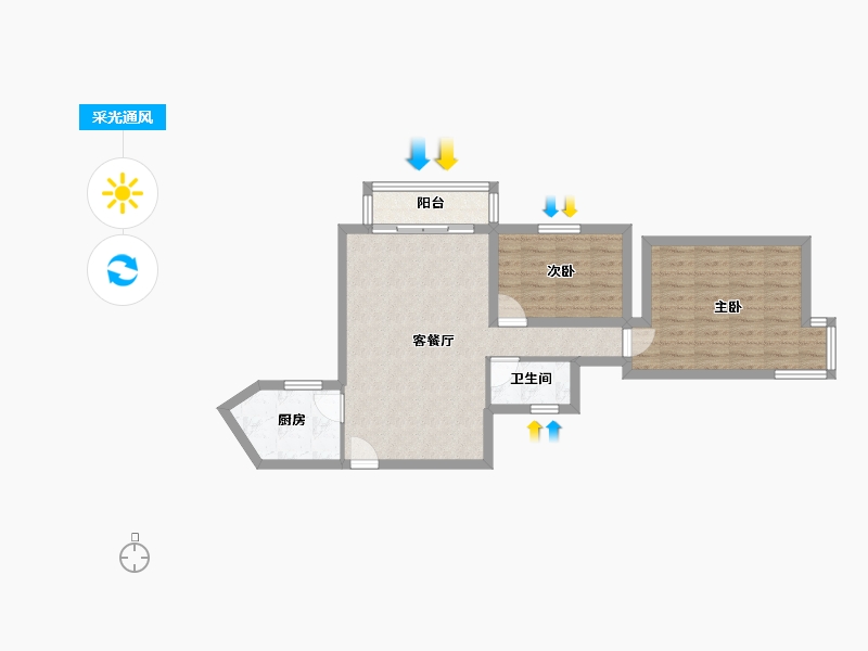 北京-北京市-望春园-64.05-户型库-采光通风