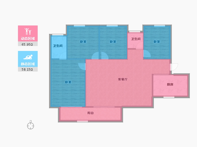 陕西省-咸阳市-金科世界城-114.77-户型库-动静分区