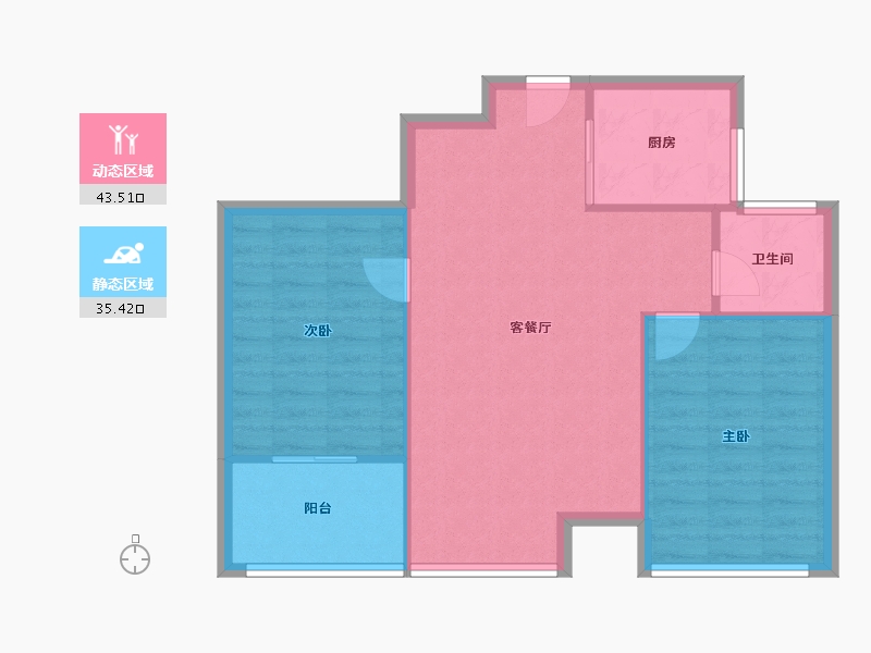 浙江省-嘉兴市-云东公寓-72.35-户型库-动静分区