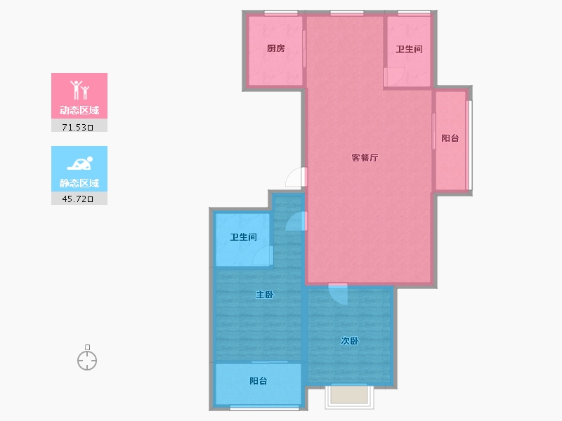 浙江省-嘉兴市-嘉华春晓-106.73-户型库-动静分区