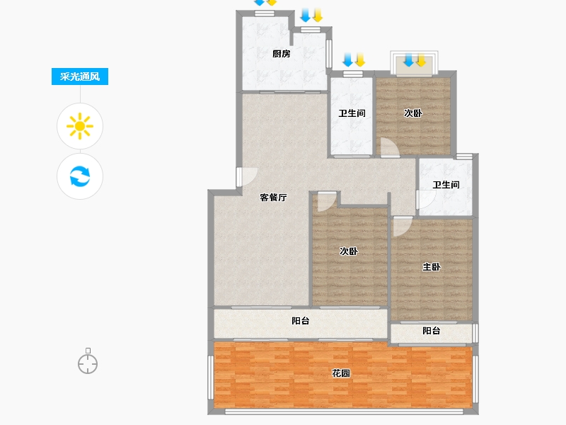 江苏省-无锡市-红山花园-142.03-户型库-采光通风