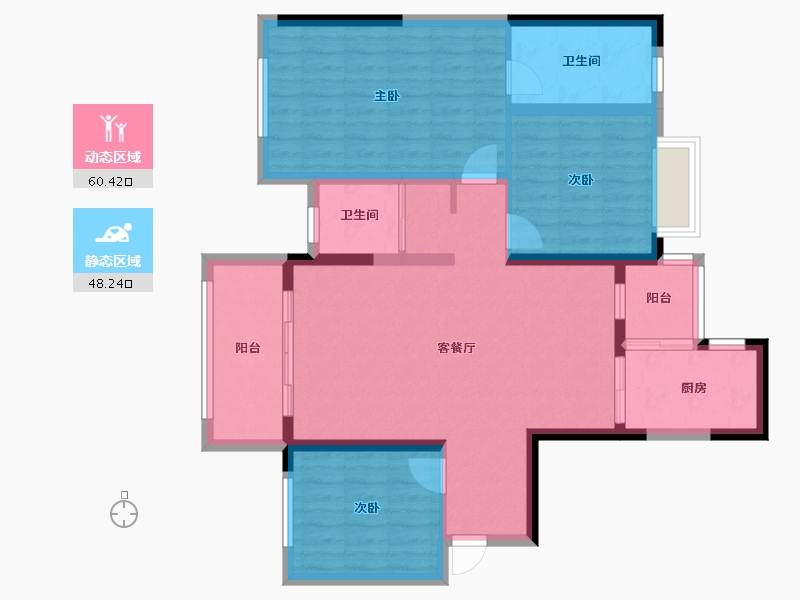 新疆维吾尔自治区-哈密地区-鎏金华府-104.02-户型库-动静分区