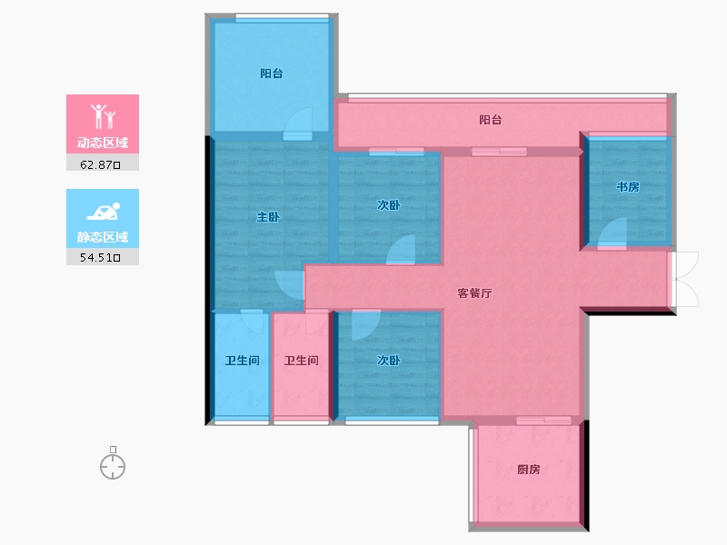 贵州省-贵阳市-中环国际-104.62-户型库-动静分区