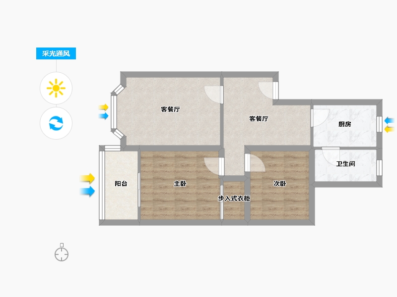 四川省-成都市-欣民苑-58.70-户型库-采光通风