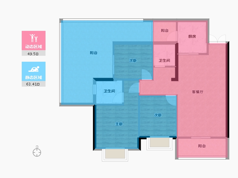 贵州省-贵阳市-中环国际-102.09-户型库-动静分区