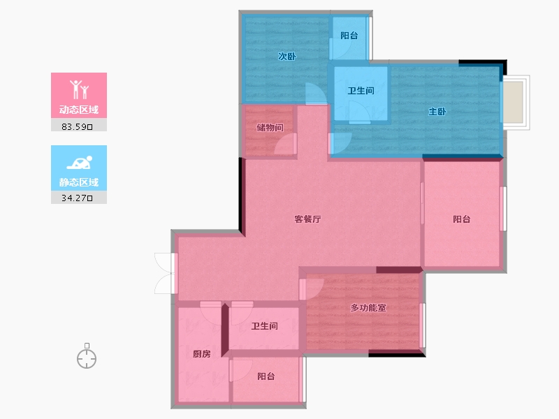 贵州省-贵阳市-中环国际-104.96-户型库-动静分区