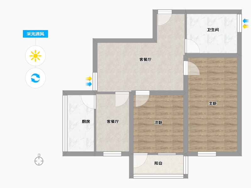 山东省-济南市-百花小区-61.22-户型库-采光通风