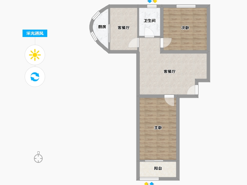 山东省-济南市-百花小区-65.04-户型库-采光通风