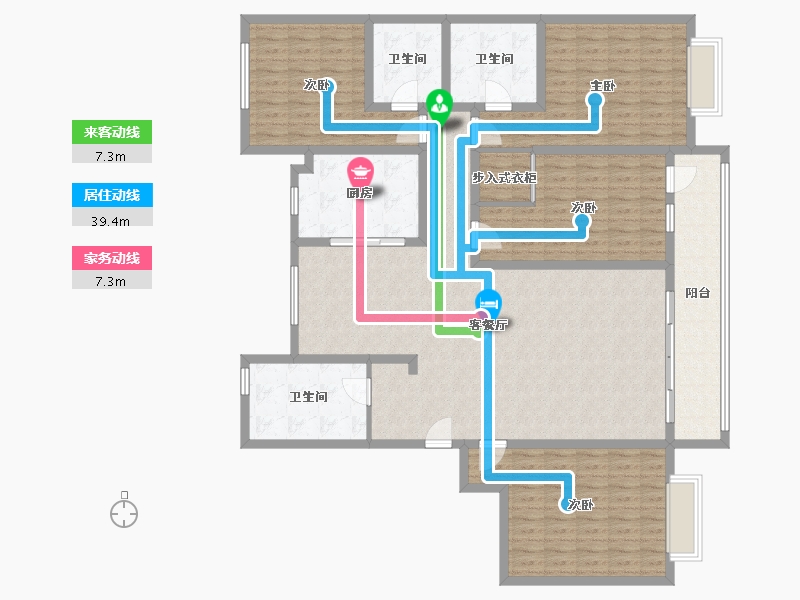 甘肃省-临夏回族自治州-郦景苑小区-176.00-户型库-动静线