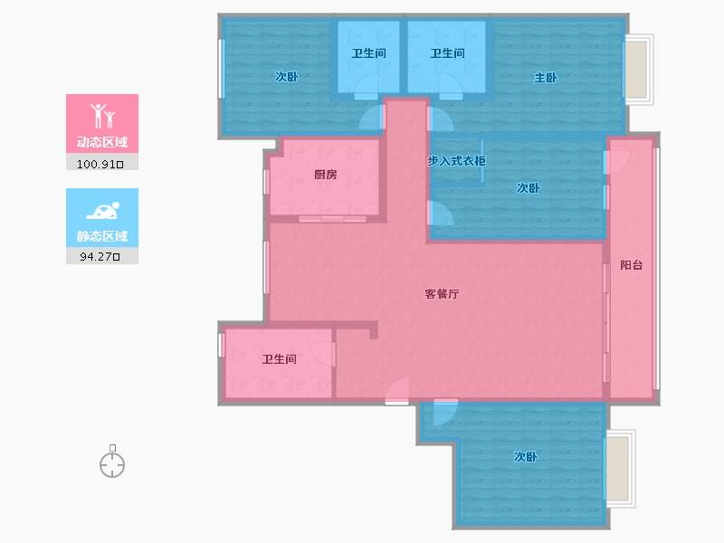 甘肃省-临夏回族自治州-郦景苑小区-176.00-户型库-动静分区