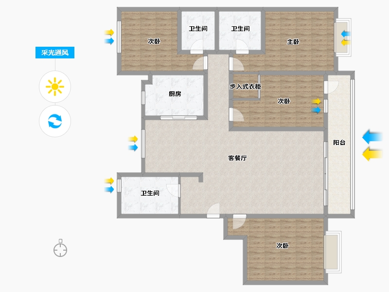 甘肃省-临夏回族自治州-郦景苑小区-176.00-户型库-采光通风