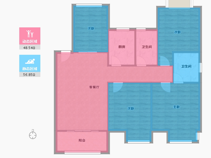 浙江省-嘉兴市-秋江花苑-96.00-户型库-动静分区