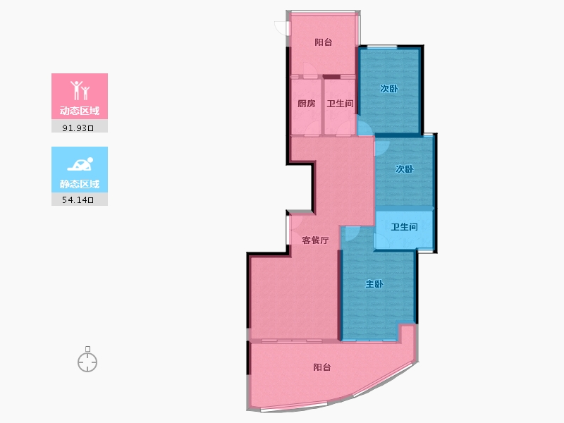 广东省-潮州市-海逸壹号-133.37-户型库-动静分区