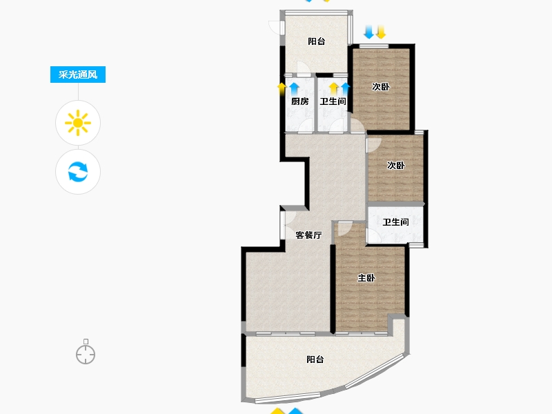 广东省-潮州市-海逸壹号-133.37-户型库-采光通风