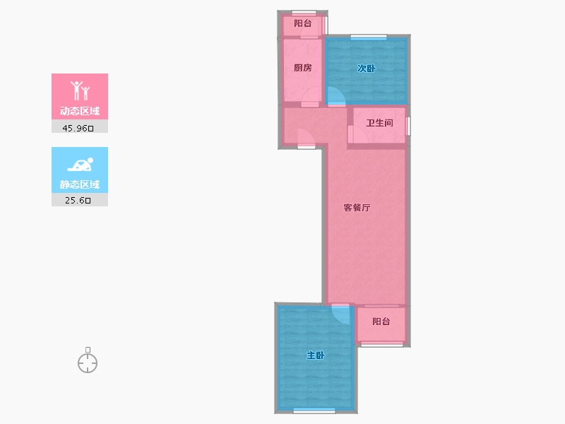 北京-北京市-龙锦苑东四区-62.97-户型库-动静分区