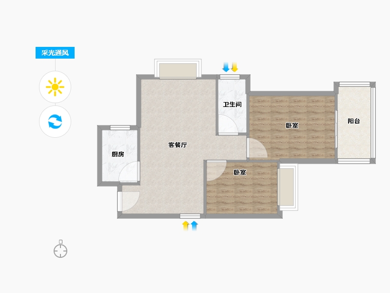 青海省-西宁市-陕安丰登小区-74.20-户型库-采光通风