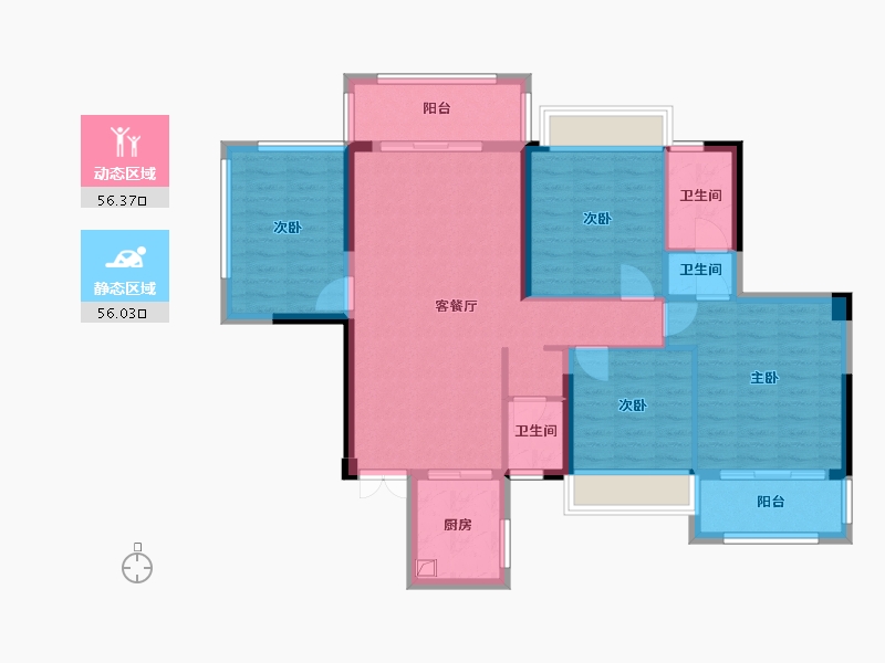 广西壮族自治区-南宁市-凤凰茗城-108.00-户型库-动静分区