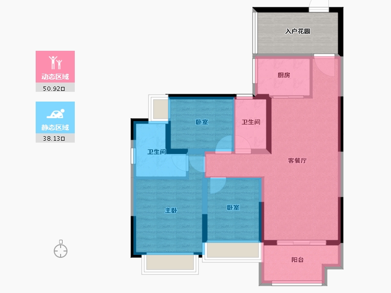 广东省-阳江市-恒隆御景山庄-87.59-户型库-动静分区