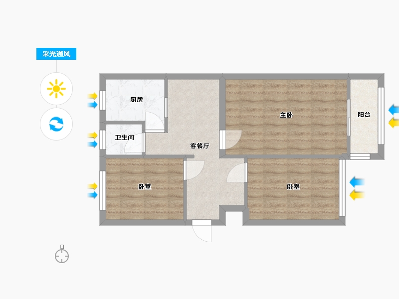 北京-北京市-六场宿舍-56.00-户型库-采光通风