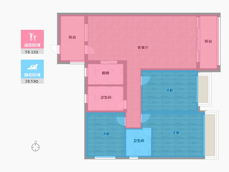 江苏省-宿迁市-人和小区-85.99-户型库-动静分区