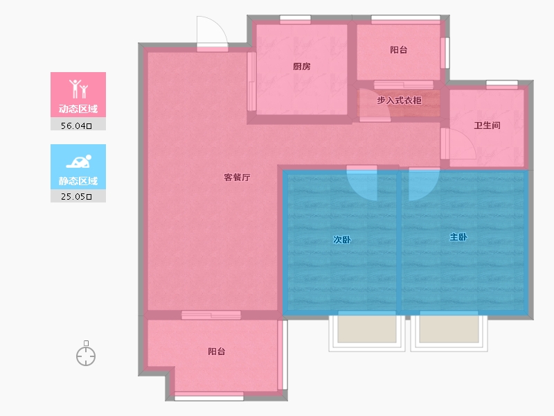 江苏省-宿迁市-人和小区-72.00-户型库-动静分区