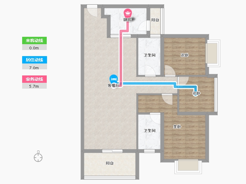 广东省-阳江市-恒隆御景山庄-90.34-户型库-动静线