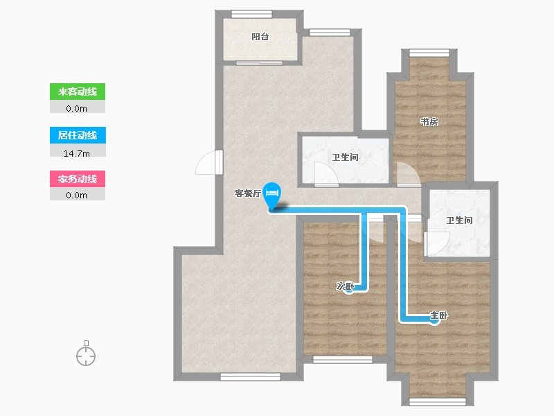 浙江省-嘉兴市-信达东郡-84.51-户型库-动静线