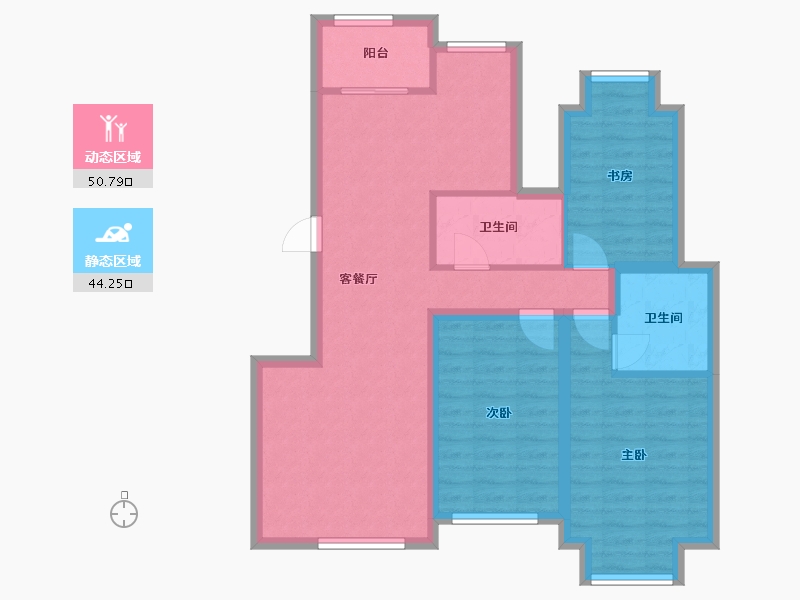 浙江省-嘉兴市-信达东郡-84.51-户型库-动静分区