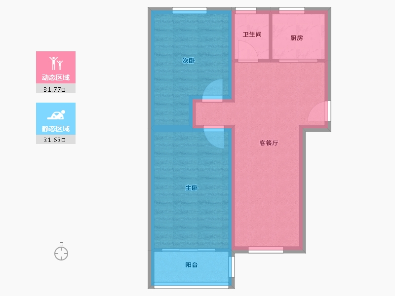 江苏省-无锡市-清扬新村-56.15-户型库-动静分区