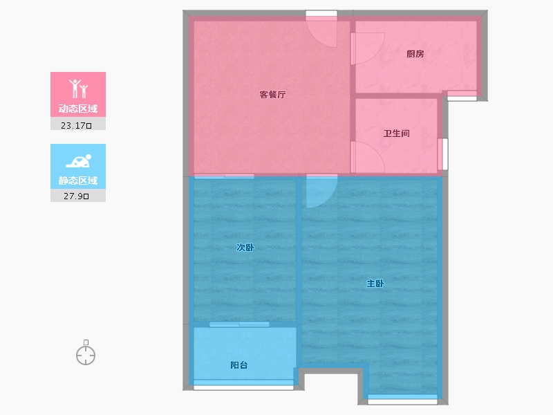 江苏省-无锡市-堰新苑-46.00-户型库-动静分区