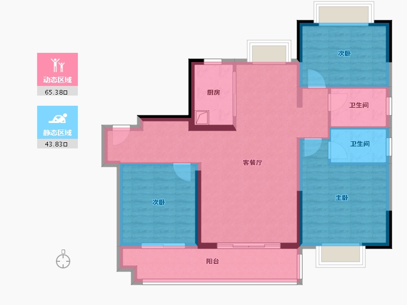 江西省-九江市-碧桂园九珑山-98.00-户型库-动静分区