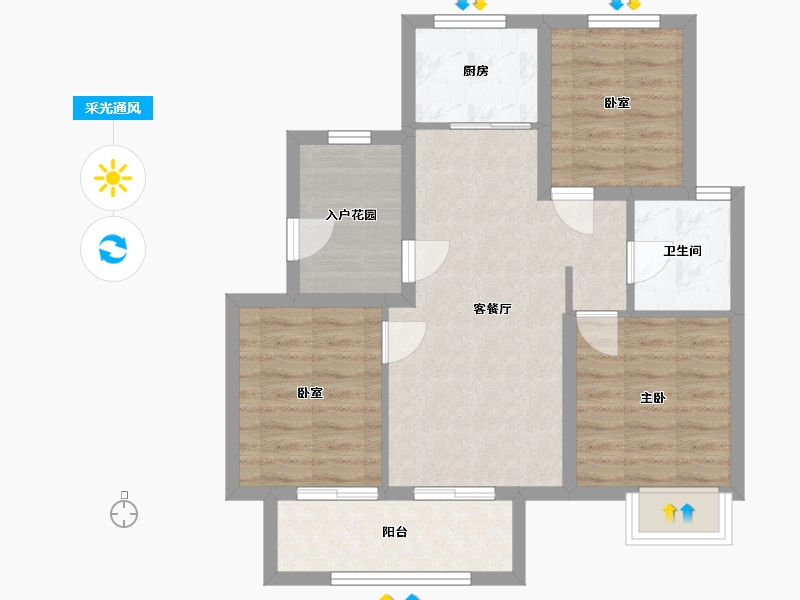 河北省-廊坊市-三叶公园-73.62-户型库-采光通风