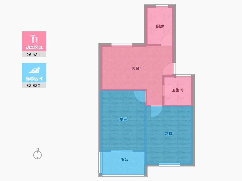 江苏省-无锡市-新桥花园-53.99-户型库-动静分区