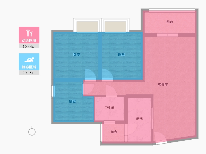 四川省-成都市-中际汇菁广场-75.05-户型库-动静分区