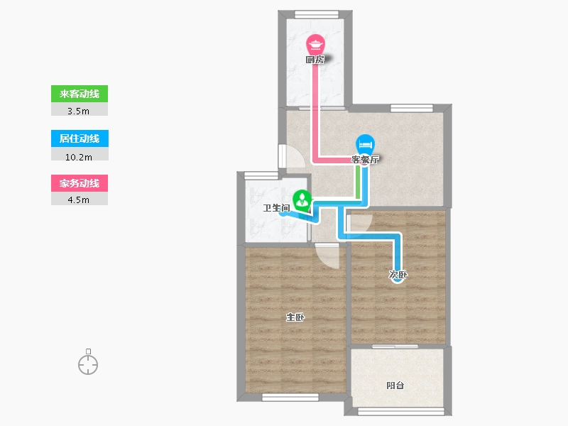 江苏省-无锡市-新桥花园-55.00-户型库-动静线