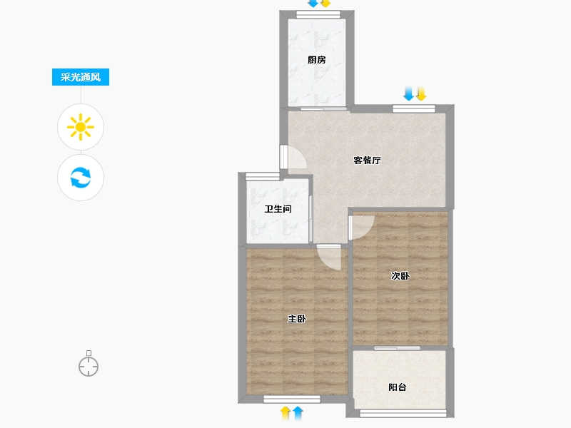 江苏省-无锡市-新桥花园-55.00-户型库-采光通风