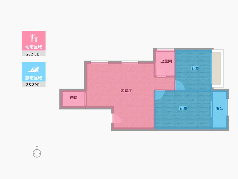 福建省-厦门市-金鸡亭花园小区-58.48-户型库-动静分区