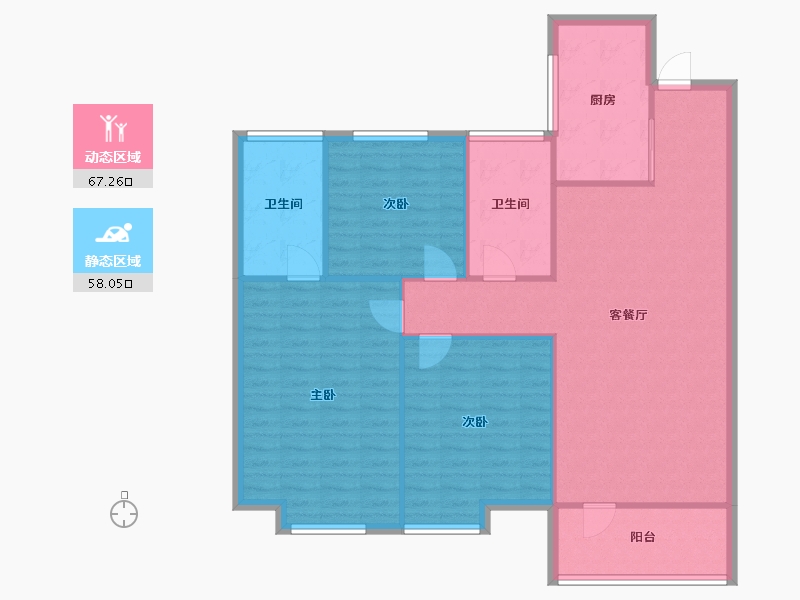 湖北省-武汉市-金地悦江时代骊湾-115.39-户型库-动静分区