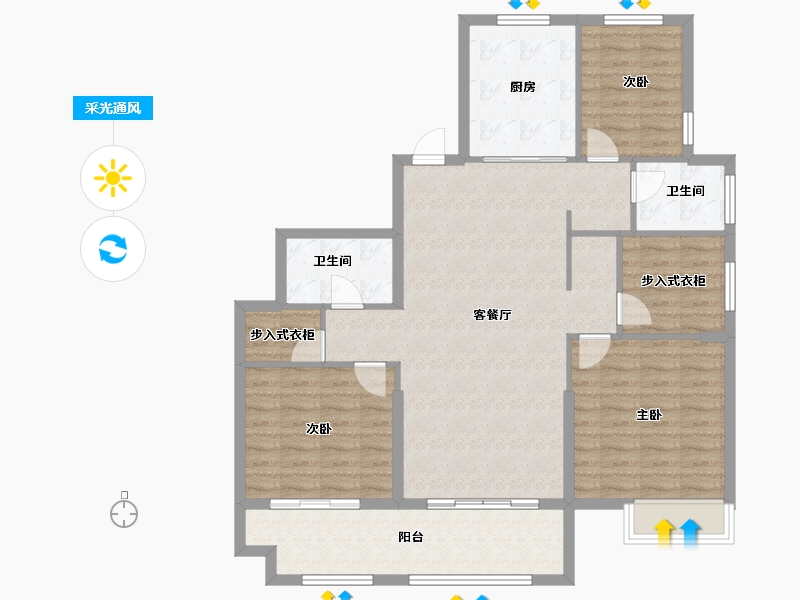 江苏省-盐城市-荷塘月色-110.80-户型库-采光通风