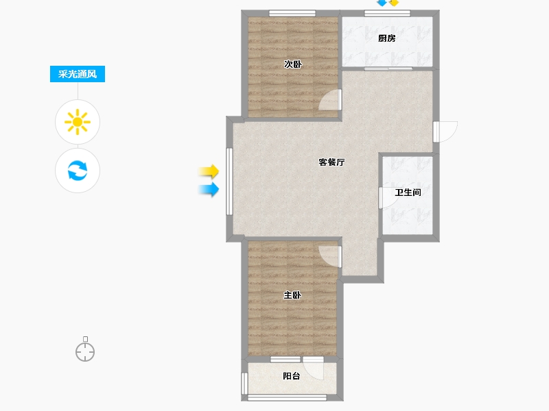 黑龙江省-佳木斯市-山水家园-76.70-户型库-采光通风