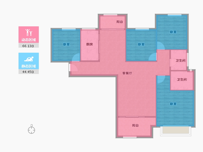 福建省-厦门市-龙湖嘉誉-100.67-户型库-动静分区