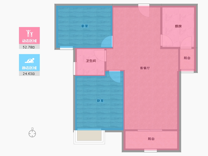 福建省-厦门市-龙湖嘉誉-70.67-户型库-动静分区