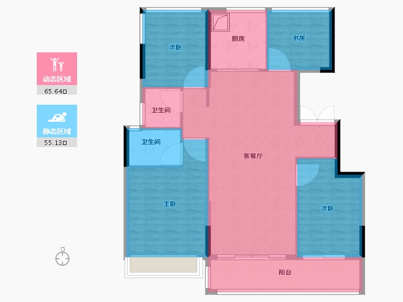 浙江省-温州市-国鸿锦悦府西苑-110.00-户型库-动静分区