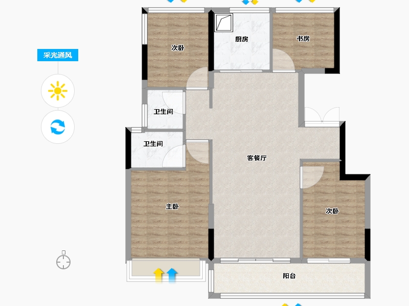 浙江省-温州市-国鸿锦悦府西苑-110.00-户型库-采光通风